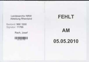 Entnazifizierung Josef Rach, geb. 22.06.1903 ()