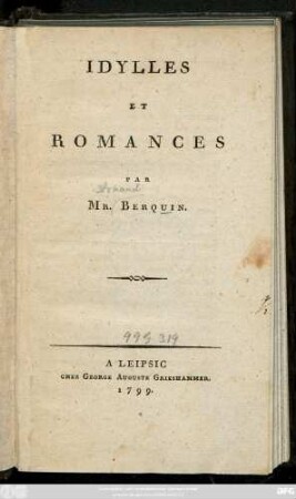 Idylles Et Romances