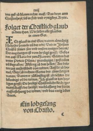 Folget der Christlich glaub ...