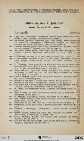 Mittwoch, den 7. Juli 1943, Beginn 14 Uhr
