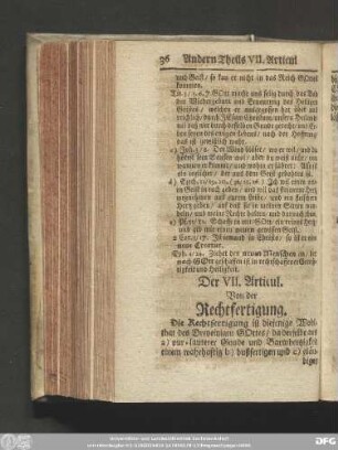 Der VII. Articul. Von der Rechtfertigung.