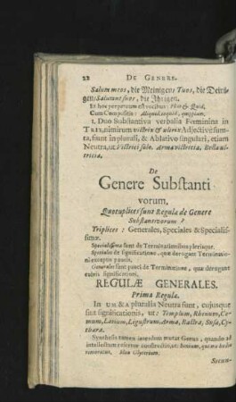 De Genere Substantivorum.