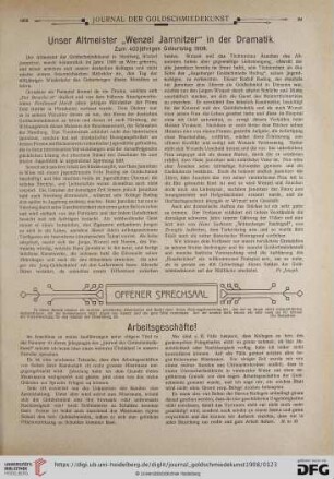 Unser Altmeister "Wenzel Jamnitzer" in der Dramatik