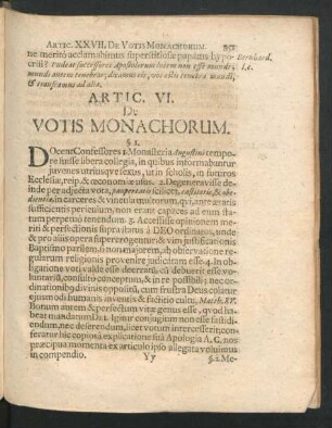 Artic. VI. De Votis Monachorum.
