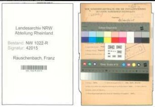 Entnazifizierung Franz Rauschenbach , geb. 10.03.1886 (Steuerberater)
