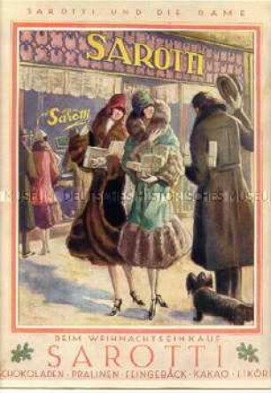 Werbeblatt für den Weihnachtseinkauf (im Passepartout) - Sachkonvolut