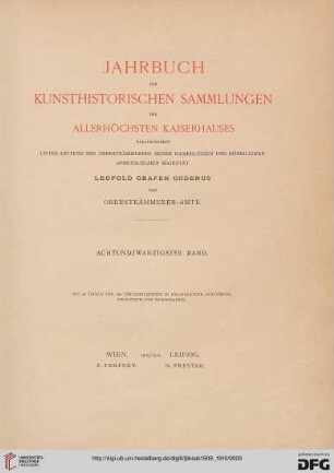 28: Jahrbuch der Kunsthistorischen Sammlungen des Allerhöchsten Kaiserhauses (ab 1919 Jahrbuch der Kunsthistorischen Sammlungen in Wien)