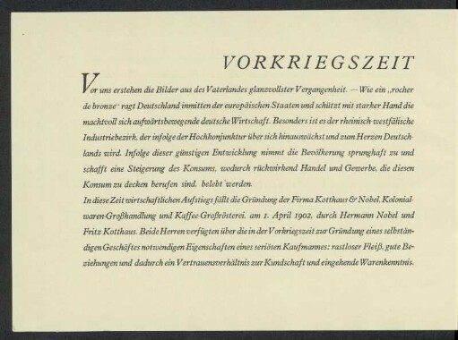 Vorkriegszeit