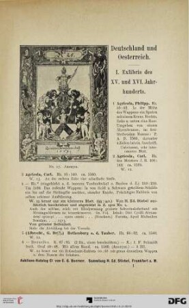 I. Exlibris des XV. und XVI. Jahrhunderts (Nr. 1-222)