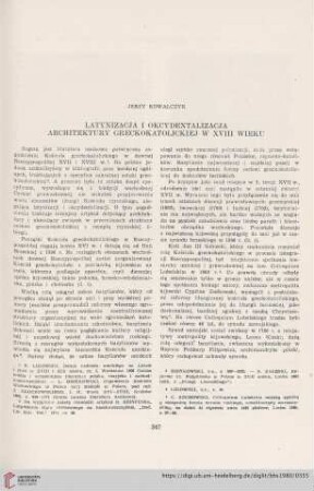 Latynizacja i okcydentalizacja architektury greckokatolickiej w XVIII wieku