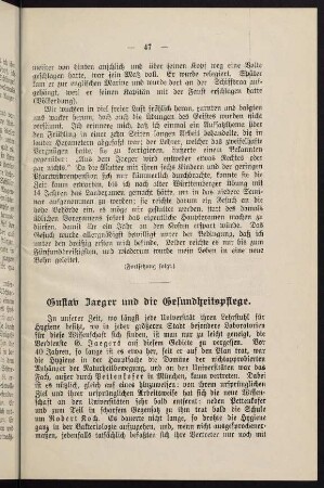 47-64, Gustav Jaeger und die Gesundheitspflege. - Jubiläum.