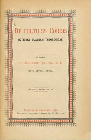 De cultu SS. Cordis notiones quaedam theologicae