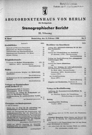 Nr. 5 (31), 18. Februar 1960