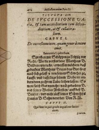 Titulus XIV. De Successione Varia, & tam ascendentium tam descendentium, ut & collateralium.