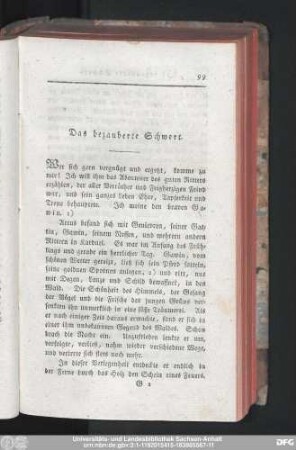 Das bezauberte Schwert.