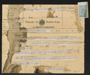 Brief von Kuno Ferdinand von Hardenberg an Gerhart Hauptmann