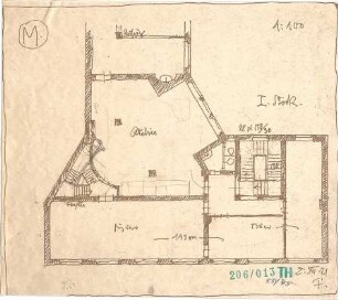 Fischer, Theodor; München; Mayr'sche Hofkunstanstalt - Grundriss 1. OG