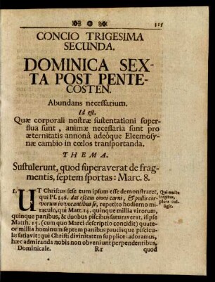 Concio Trigesima Secunda. Dominica Sexta Post Pentecosten.