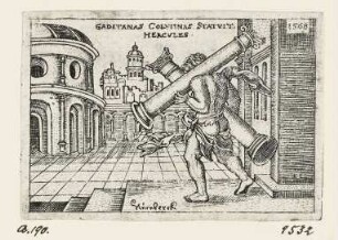 Herkules trägt die Säulen von Gades, Blatt 7 der Folge "Arbeiten des Herkules"
