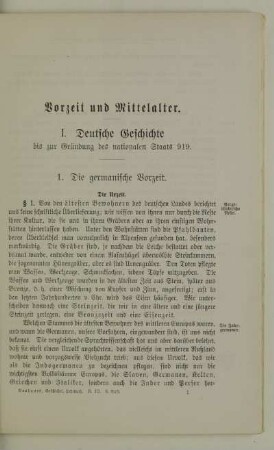 I. Deutsche Geschichte bis zur Gründung des nationalen Staats 919