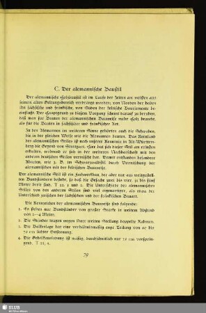 C. Der alemannische Baustil