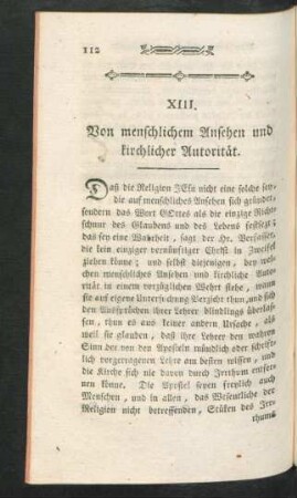 XIII. Von menschlichem Ansehen und kirchlicher Autorität
