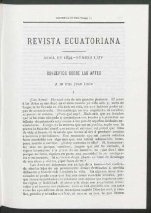 Conceptos sobre las artes : A mi hijo Juan León