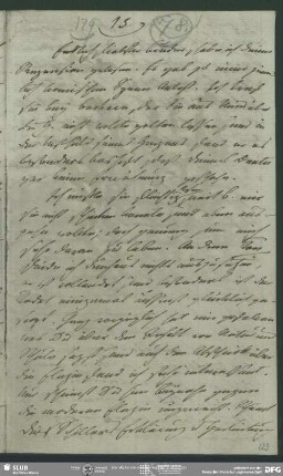 Eigenh. Brief von Friedrich von Schlegel an August Wilhelm von Schlegel, o.O., ohne Datumsangabe