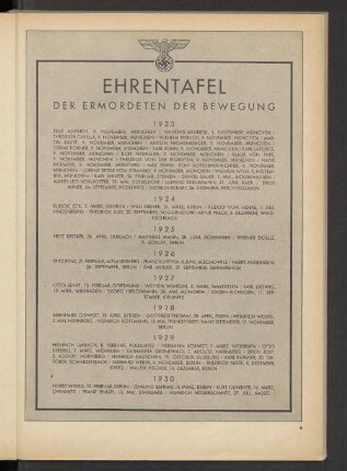 Ehrentafel der Ermordeten der Bewegung