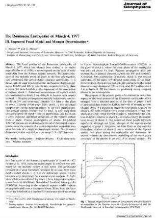 The Romanian earthquake of March 4, 1977 III. Improved focal model and moment determination