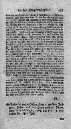 Geschichte des gegenwärtigen Krieges zwischen Rußland, Pohlen und der Ottomanischen Pforte. T.29-36.