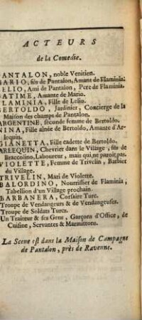 Les Amans Ignorans : Comédie