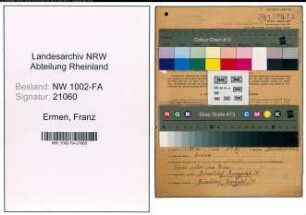 Entnazifizierung Franz Ermen, geb. 06.09.1914 (Haendler)