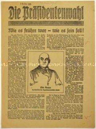 Aufruf der SPD zur Wahl von Otto Braun zum Reichspräsidenten 1925
