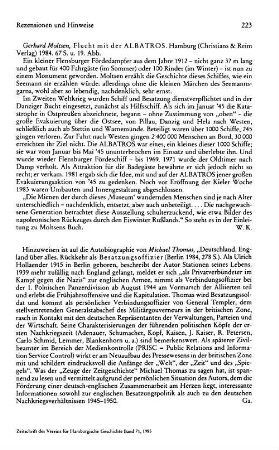 Moltsen, Gerhard :: Flucht mit der Albatros : Hamburg, Christians & Reim, 1984