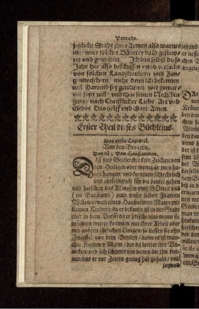 Erster Theil dieses Büchleins