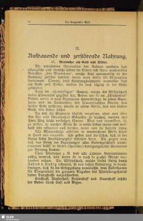 II. Aufbauende und zerstörende Nahrung