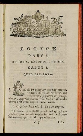 Logicæ Pars 1. De ideis, earumque signis.