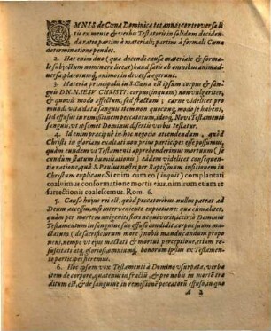 Ratio totius controversiae de coena domini ex mente et verbis testatoris in solidum decidendae