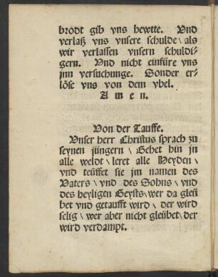 Von der Tauffe. = Assa stan Crixtisnan.