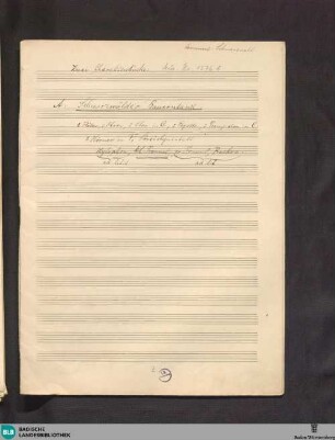 Schwarzwald-Suite. Excerpts - Mus. Hs. 1276b : orch