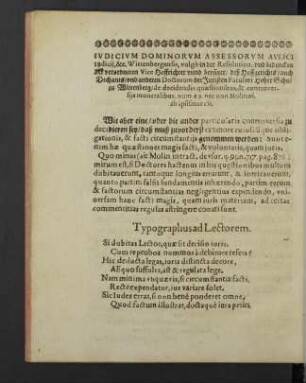 Typographus ad Lectorem.