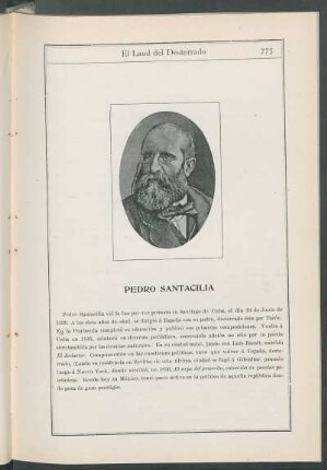 Pedro Santacilia [Palacios]. [Retrato y esbozo biográfico]
