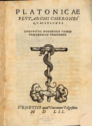 Platonicae Plutarchi Cheronei quaestiones