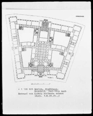 Berlin, Stadthaus, Grundriß, 1902-1910 nach Entwurf von Ludwig Hoffmann erbaut