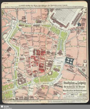 Stadtplan von Leipzig (innere Stadt) für die Zwecke der Messen