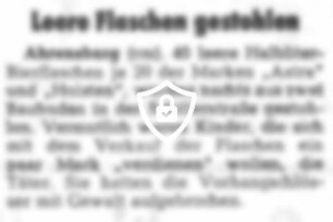 Leere Flaschen gestohlen
