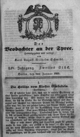 2. Stück, 8. Januar 1855