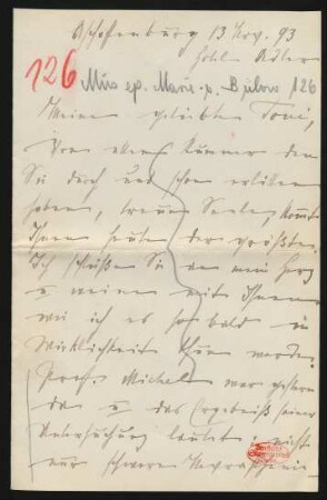 Brief an Toni Petersen : 13.11.1893