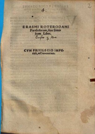 Erasmi Roterodami Parabolarum, siue Similium Liber